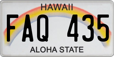HI license plate FAQ435