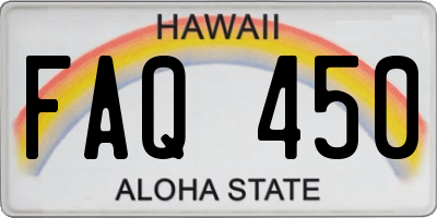 HI license plate FAQ450