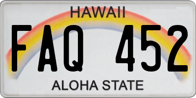 HI license plate FAQ452