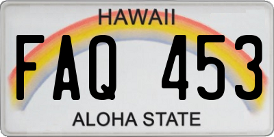 HI license plate FAQ453