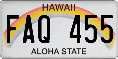 HI license plate FAQ455