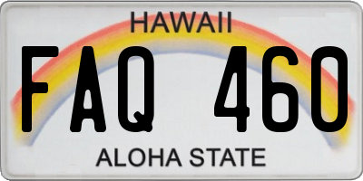 HI license plate FAQ460