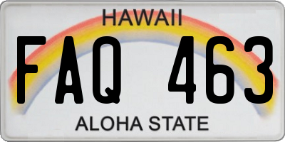 HI license plate FAQ463