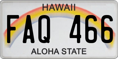 HI license plate FAQ466