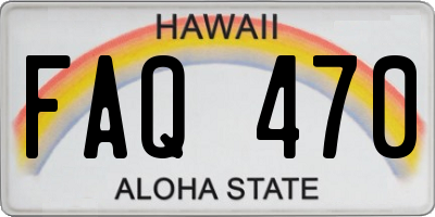 HI license plate FAQ470