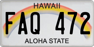 HI license plate FAQ472