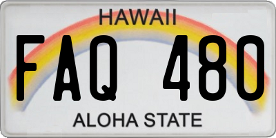 HI license plate FAQ480