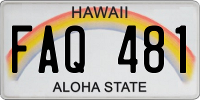 HI license plate FAQ481