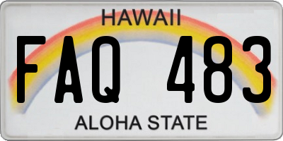 HI license plate FAQ483