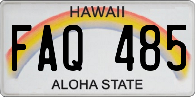 HI license plate FAQ485