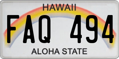 HI license plate FAQ494