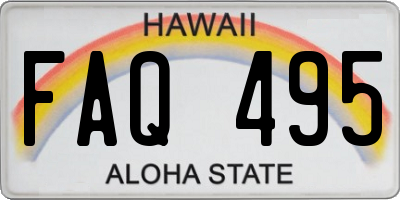 HI license plate FAQ495