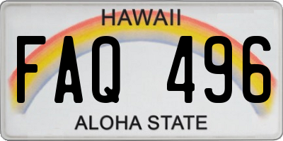 HI license plate FAQ496