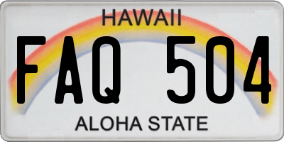 HI license plate FAQ504