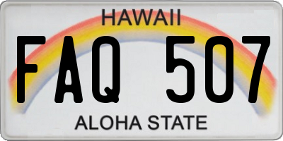 HI license plate FAQ507
