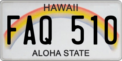 HI license plate FAQ510