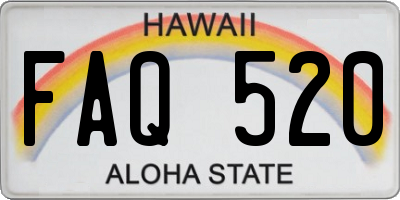 HI license plate FAQ520