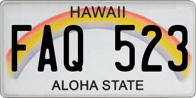 HI license plate FAQ523