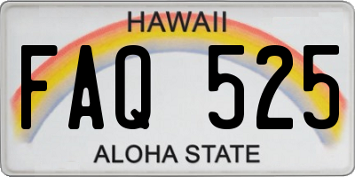 HI license plate FAQ525