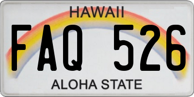 HI license plate FAQ526