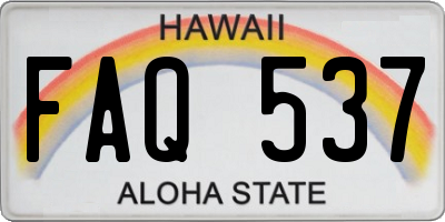 HI license plate FAQ537