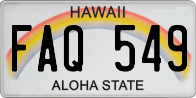 HI license plate FAQ549
