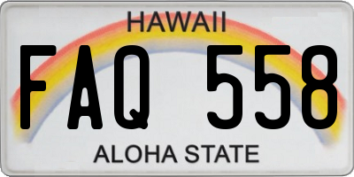 HI license plate FAQ558