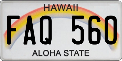 HI license plate FAQ560