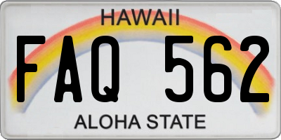 HI license plate FAQ562