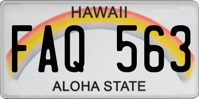 HI license plate FAQ563