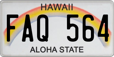 HI license plate FAQ564