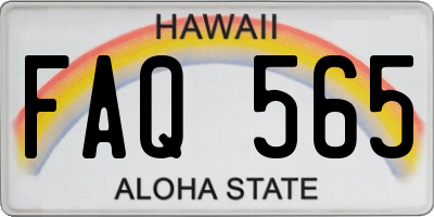 HI license plate FAQ565