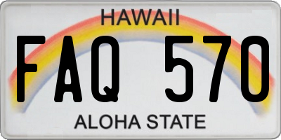 HI license plate FAQ570
