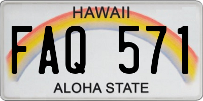 HI license plate FAQ571