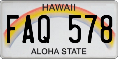 HI license plate FAQ578