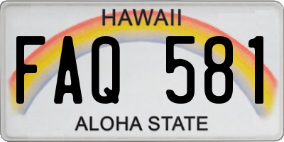 HI license plate FAQ581