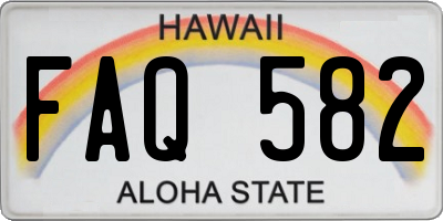 HI license plate FAQ582