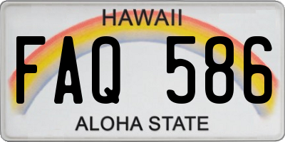 HI license plate FAQ586