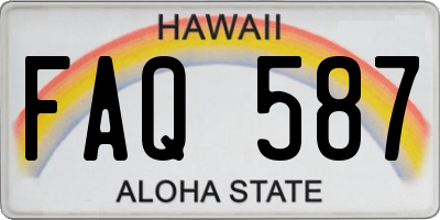 HI license plate FAQ587