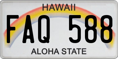 HI license plate FAQ588