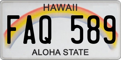 HI license plate FAQ589