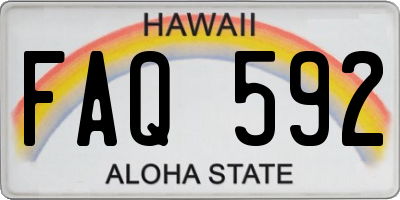 HI license plate FAQ592