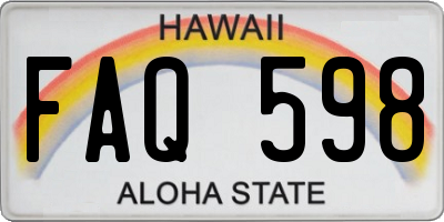 HI license plate FAQ598