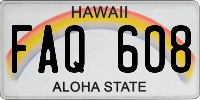 HI license plate FAQ608
