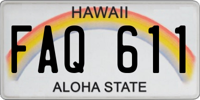 HI license plate FAQ611