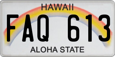 HI license plate FAQ613