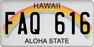 HI license plate FAQ616