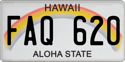 HI license plate FAQ620