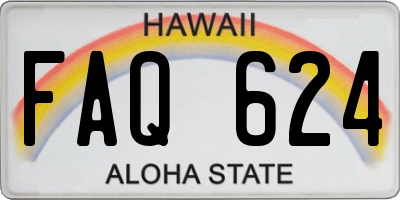 HI license plate FAQ624