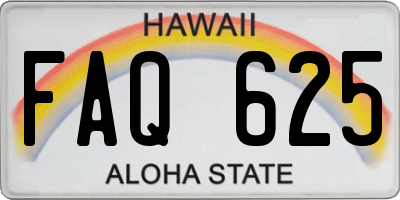 HI license plate FAQ625